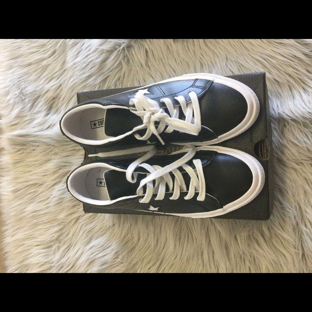 Black leather convers